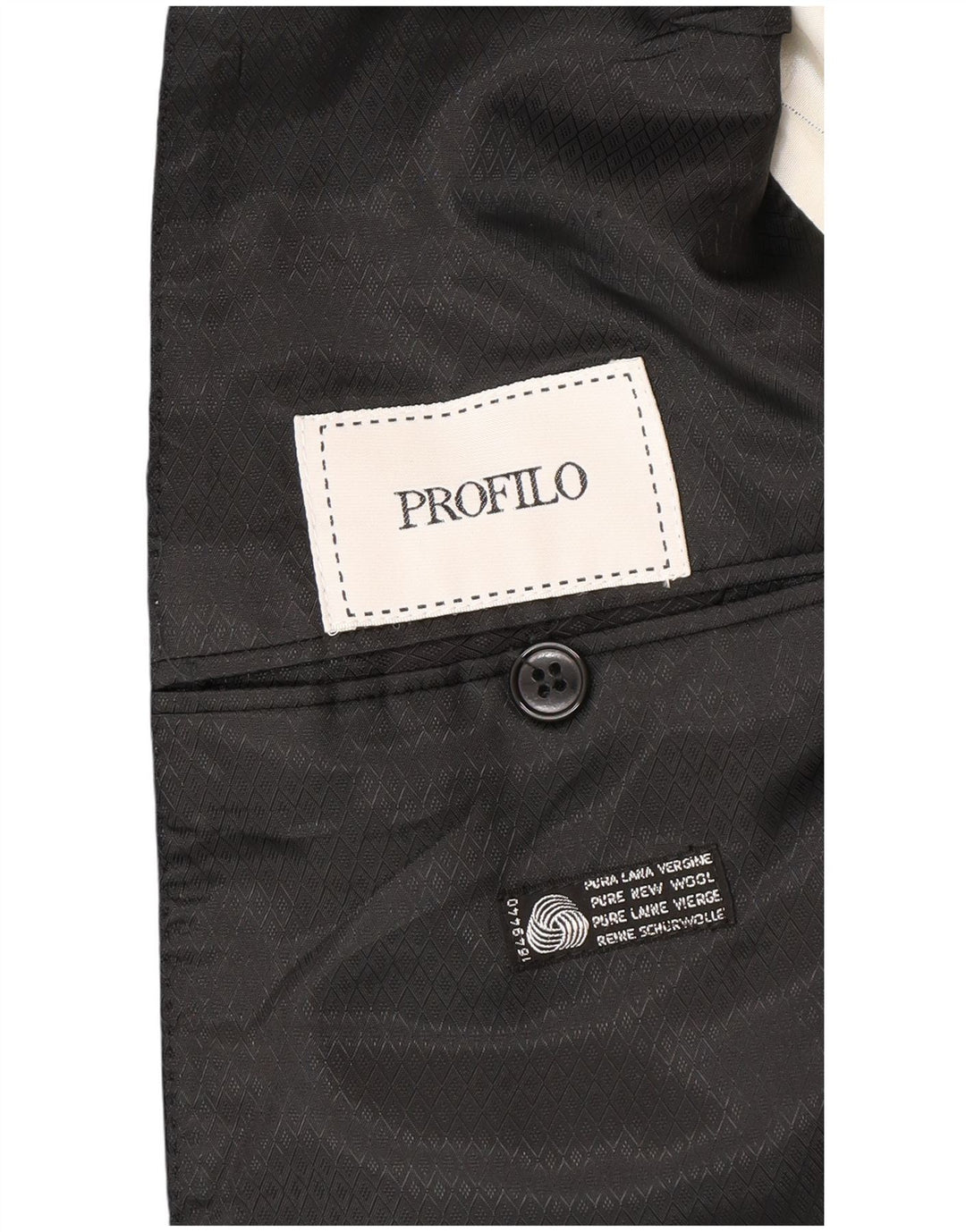 Profilo Herre Dobbeltradet Blazerjakke IT 48 Medium Sort Virgin Wool