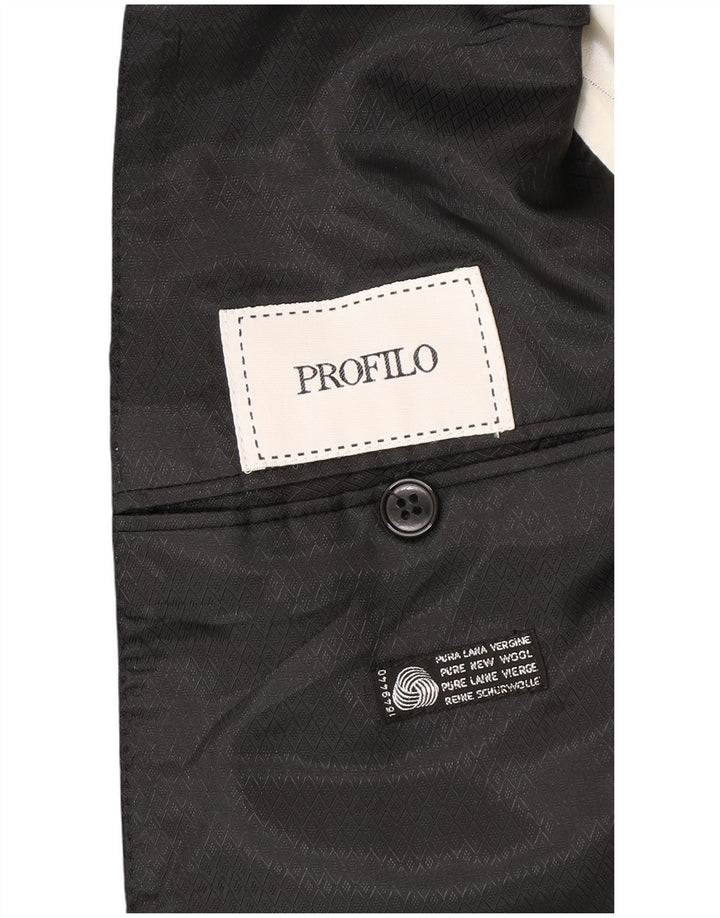 Profilo Herre Dobbeltradet Blazerjakke IT 48 Medium Sort Virgin Wool