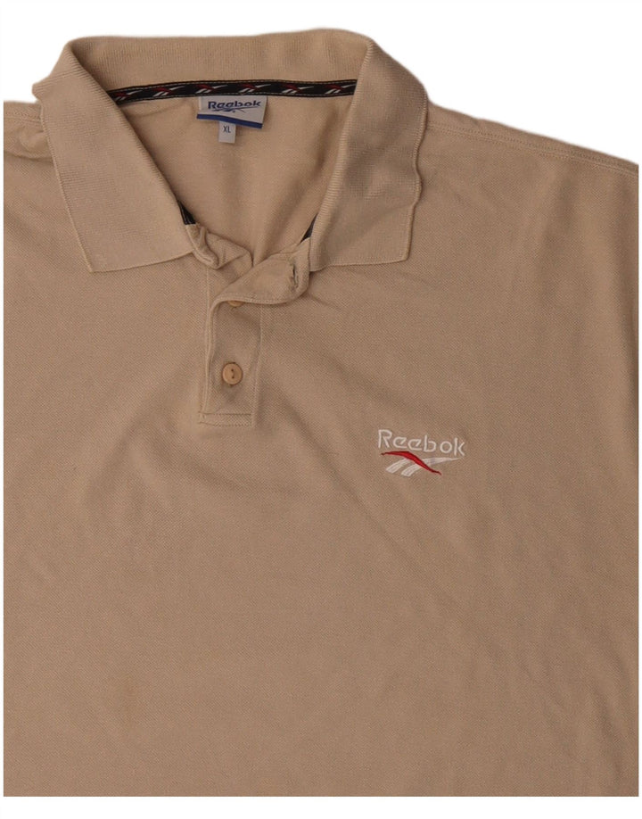 Reebok herre poloshirt XL beige bomuld