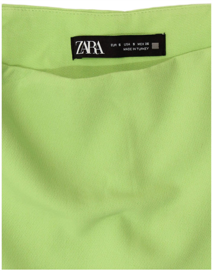 Zara Womens High Waist Skort UK 8 Small Green