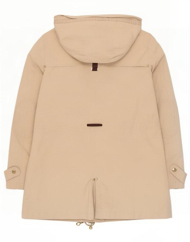 Zara Dame Hooded Parka Jacket UK 14 Medium Beige Polyester