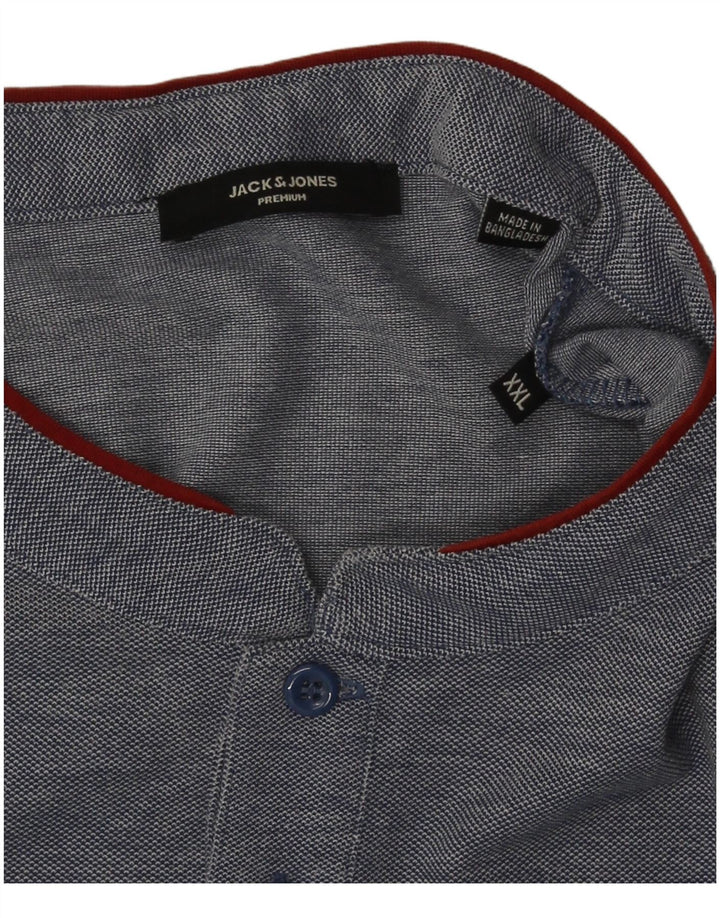 Jack & Jones Herre T-Shirt Top 2XL Navy Blue Flecked