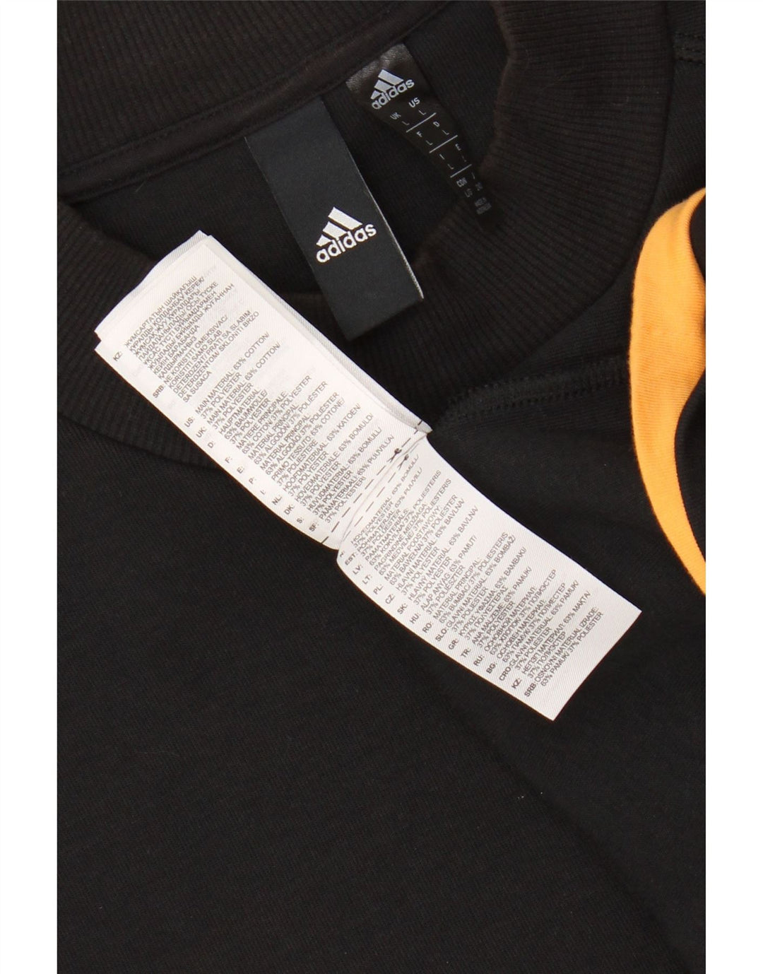 ADIDAS grafisk sweatshirt til mænd, stor sort bomuld