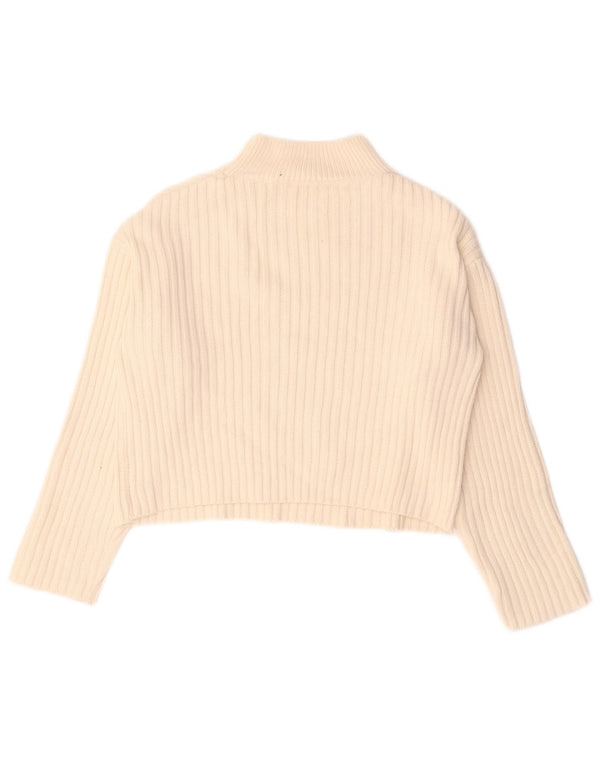 Zara Girls Crop Turtle Neck Jumper Sweater 11-12 år Off White