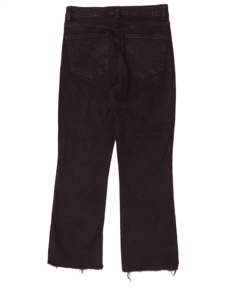 Zara Dame Straight Jeans EU 40 Medium W30 L26 Sort Bomuld