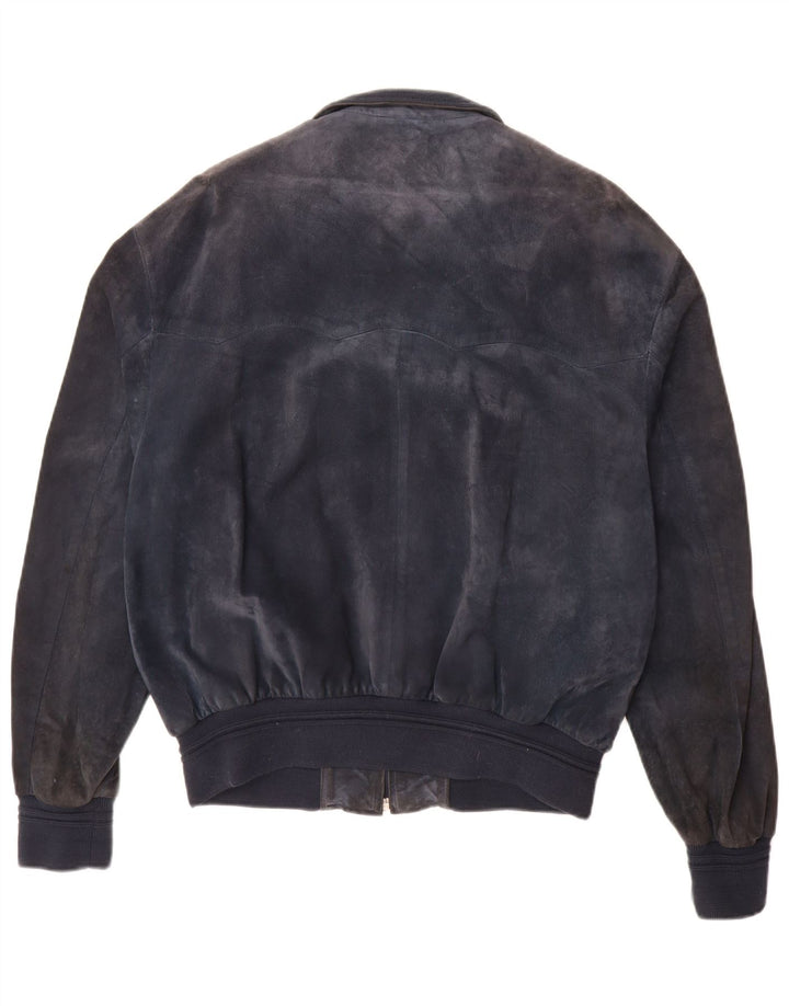 Vintage herre ruskind bomberjakke UK 42 XL marineblå