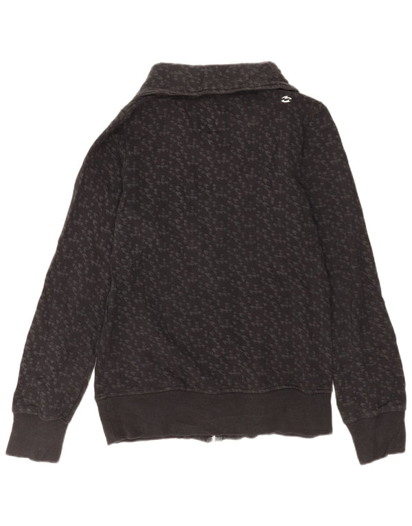 Billabong Womens træningsdragt topjakke UK 14 Large Grå Houndstooth Bomuld