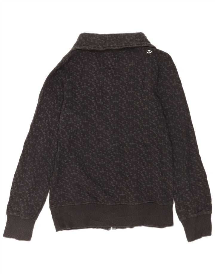 Billabong Womens træningsdragt topjakke UK 14 Large Grå Houndstooth Bomuld