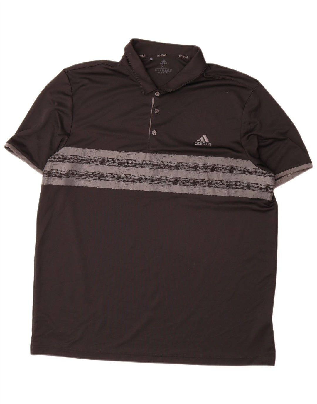 Adidas Herre Primegreen Polo Shirt XL Sort Stribet Polyester
