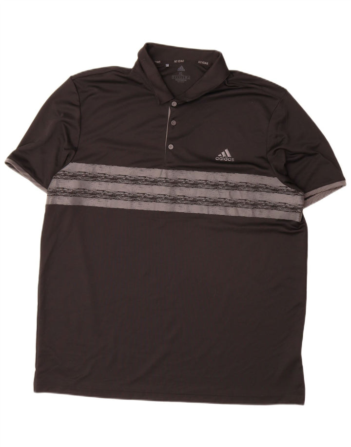 Adidas Herre Primegreen Polo Shirt XL Sort Stribet Polyester