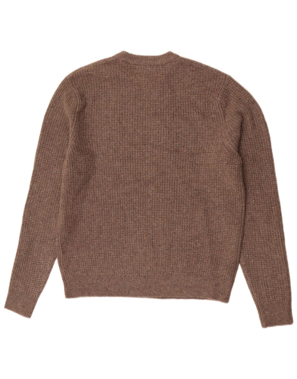 Marks & Spencer Mens Crew Neck Jumper Sweater Medium Brown Acrylic