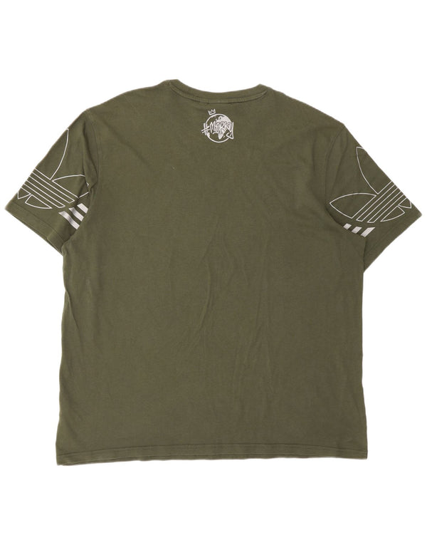 Adidas Herre grafisk T-shirt Top XL Grøn Bomuld