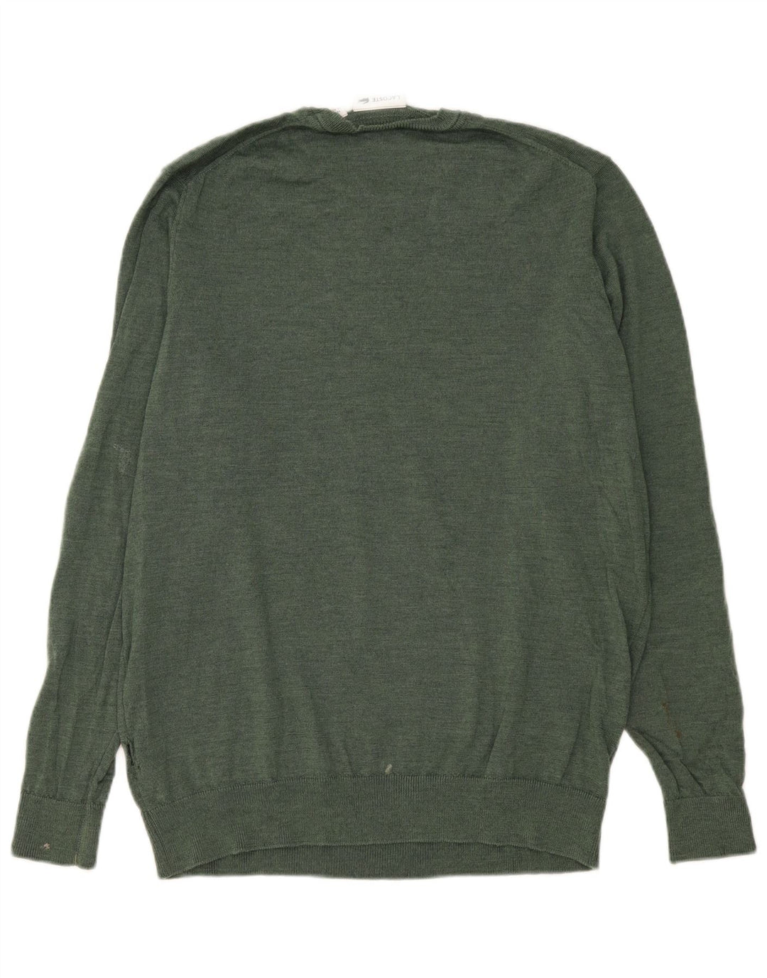 Lacoste Herre Crew Neck Jumper Sweater Størrelse 7 2XL Grøn Virgin Wool
