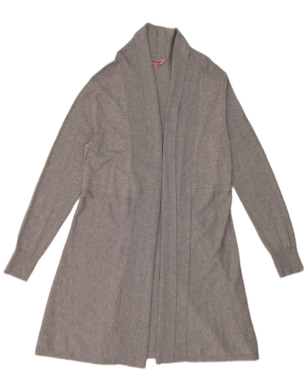 Phase Eight Womens Longline Open Cardigan Sweater UK 14 Medium Grey Viscose