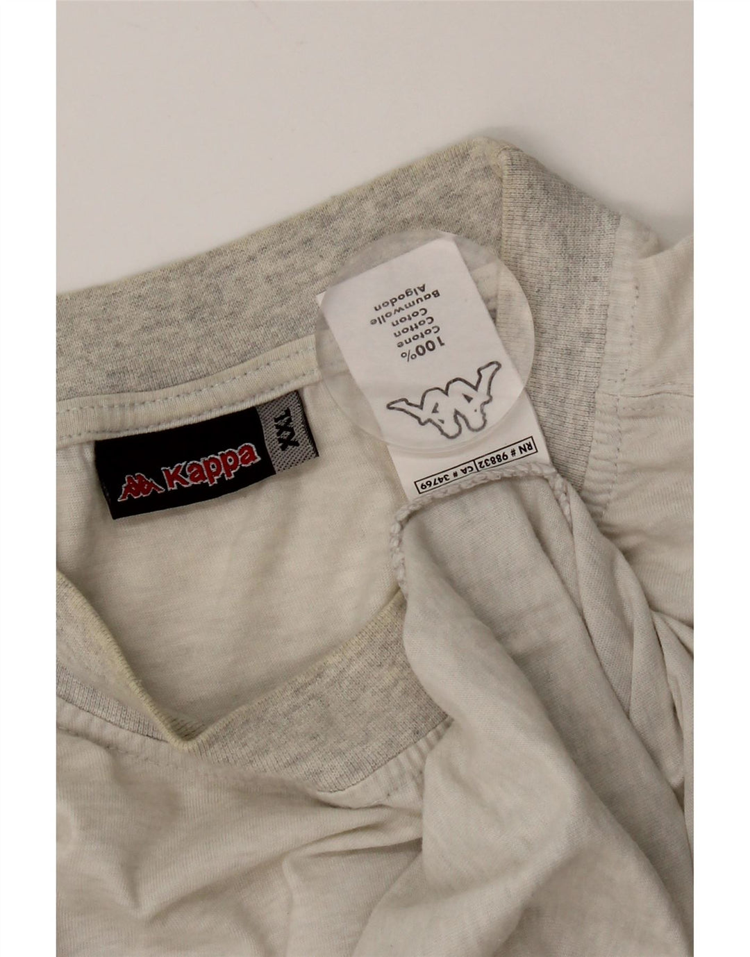 Kappa Herre T-Shirt Top 2XL Grå Flecked Bomuld