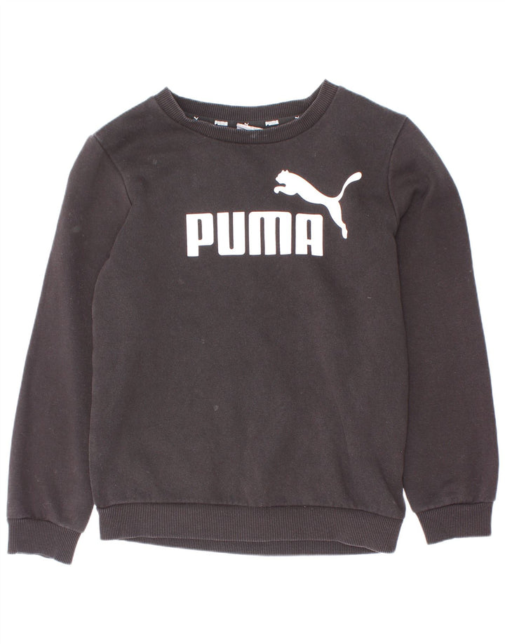Puma Boys Graphic Sweatshirt Jumper 7-8 år Sort Bomuld