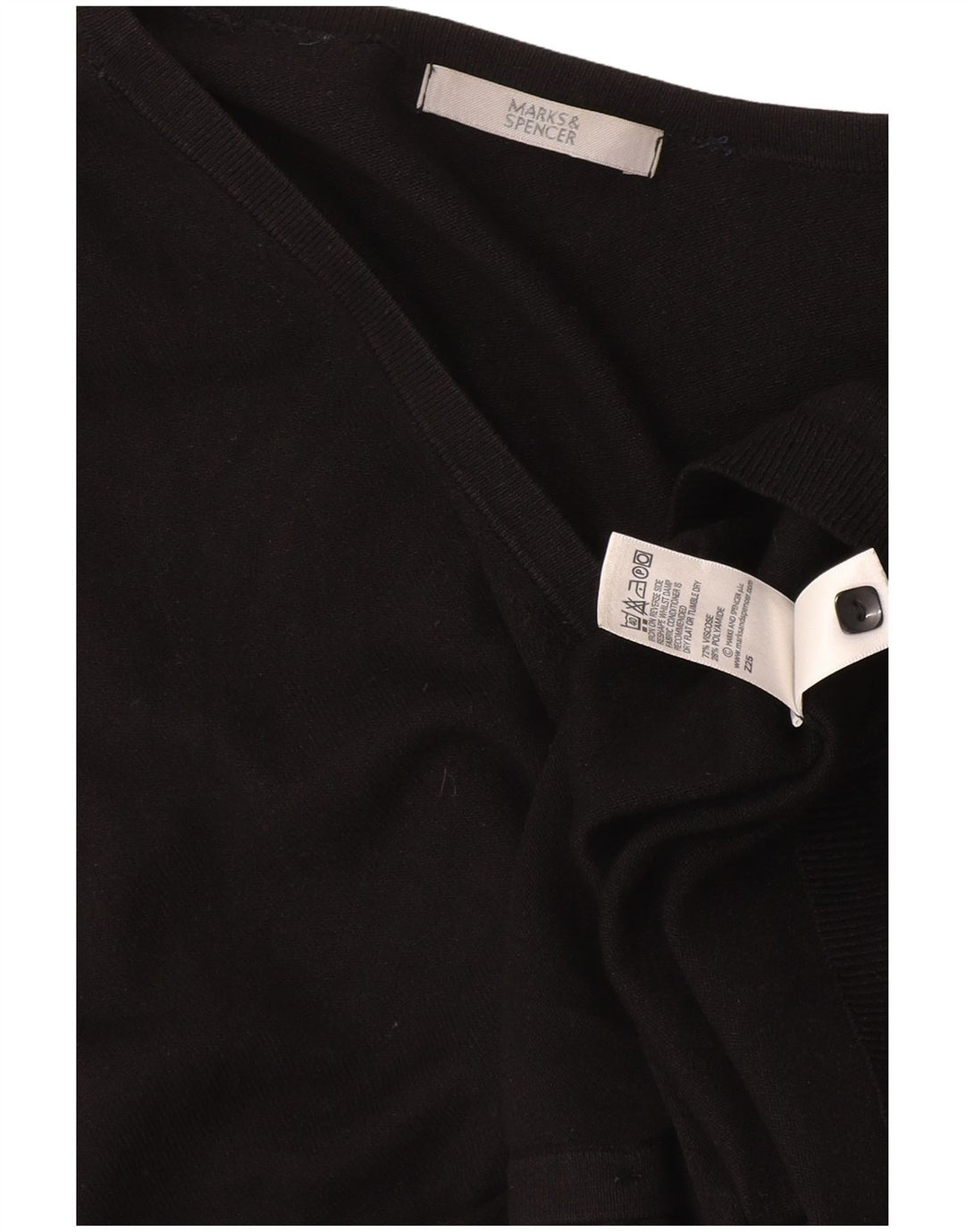 Marks & Spencer Dame Cardigan Sweater UK 14 Medium Black Viscose