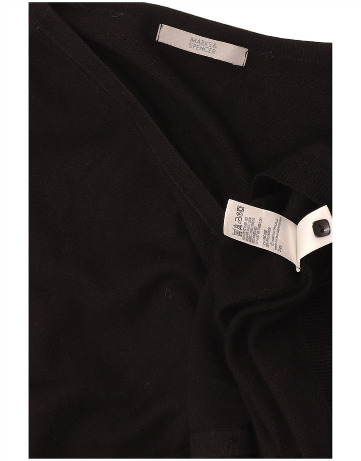 Marks & Spencer Dame Cardigan Sweater UK 14 Medium Black Viscose