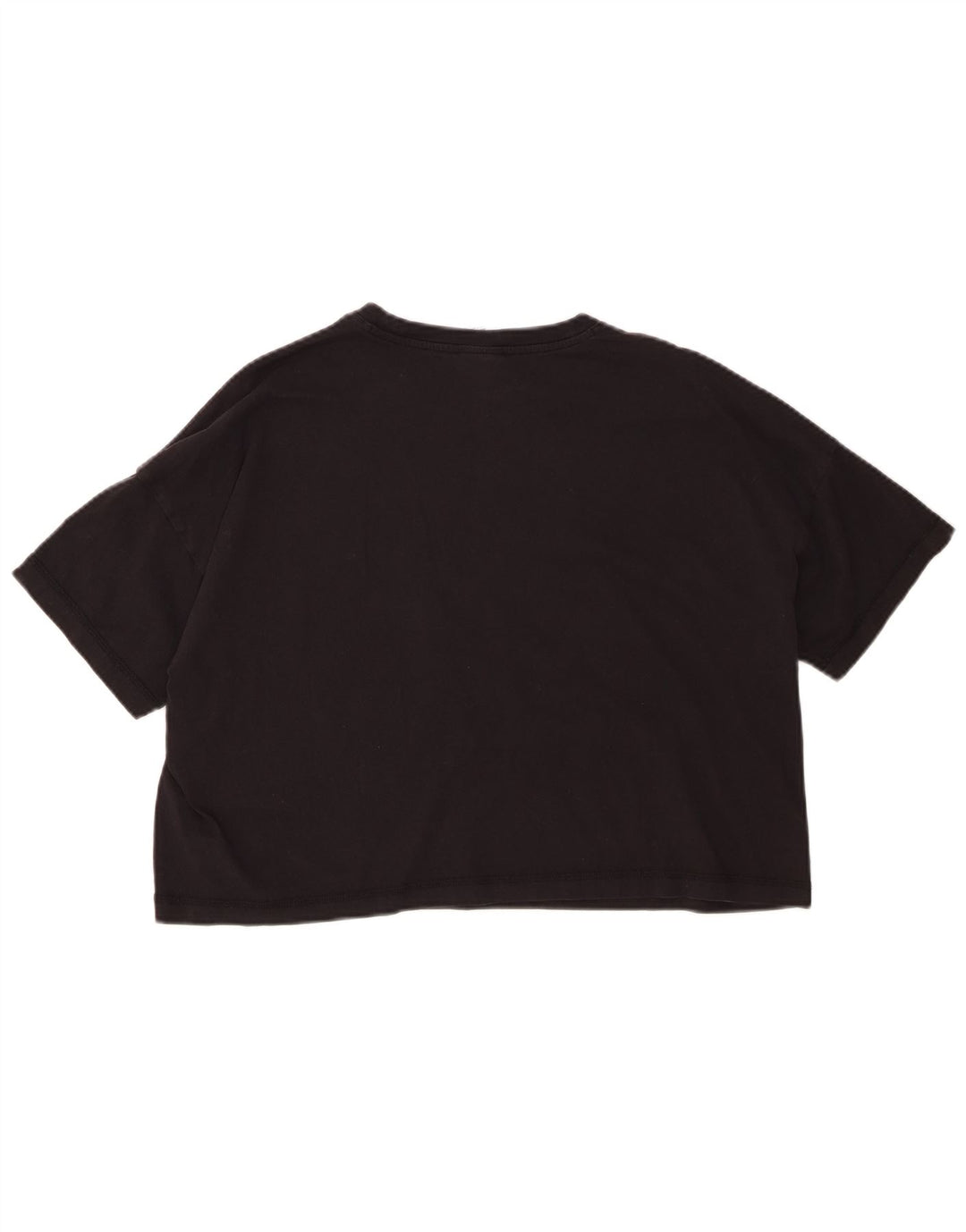 Champion Kvinder Oversized Crop Grafisk T-Shirt Top UK 14 Medium Sort