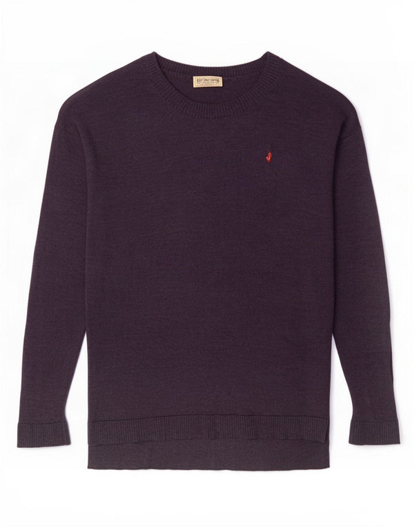 Marlboro Classics Herre Crew Neck Jumper Sweater Medium Lilla Uld