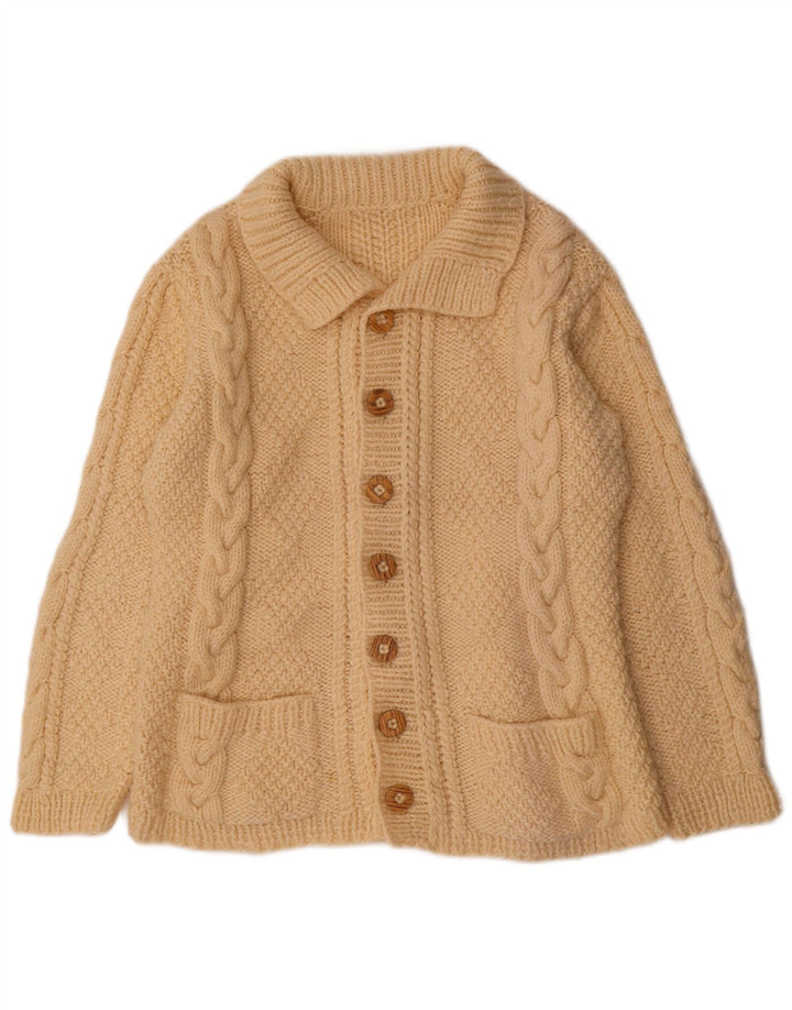 Vintage herre cardigan sweater stor beige