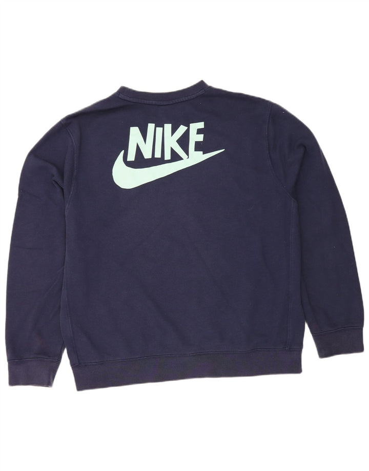 Nike grafisk sweatshirt til mænd Medium marineblå bomuld