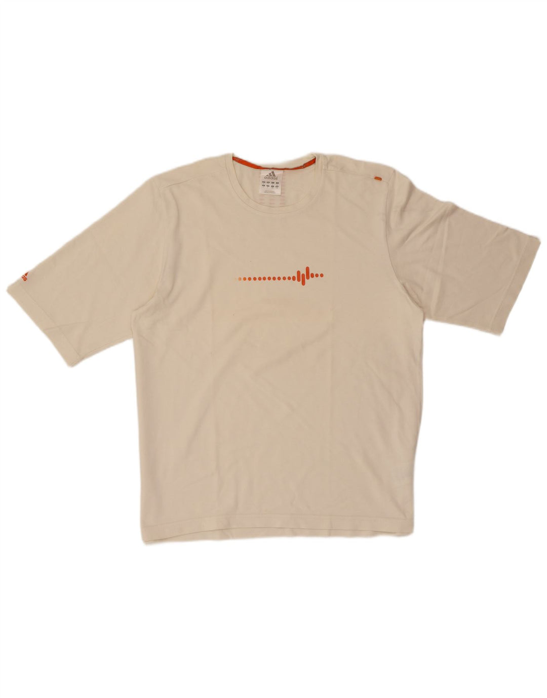 ADIDAS Grafisk T-shirt til mænd, stor off-hvid bomuld