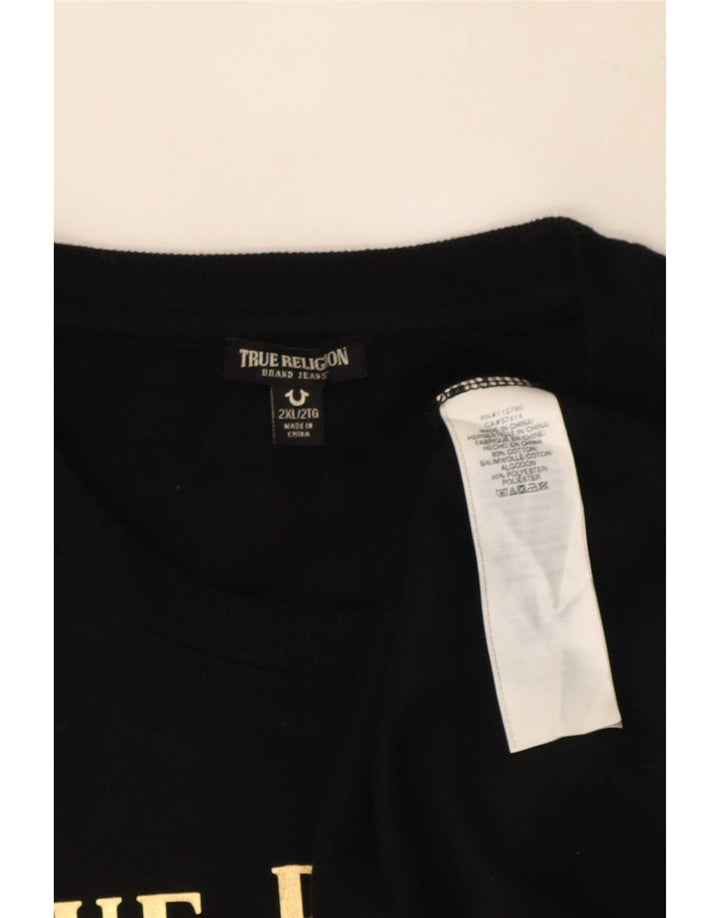 True Religion Herre Grafisk Sweatshirt Jumper 2XL Sort Bomuld