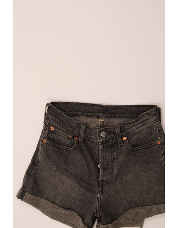 LEVI'S Womens Denim Shorts W26 Small Black Cotton Vintage Levi's and Second-Hand Levi's from Messina Hembry 
