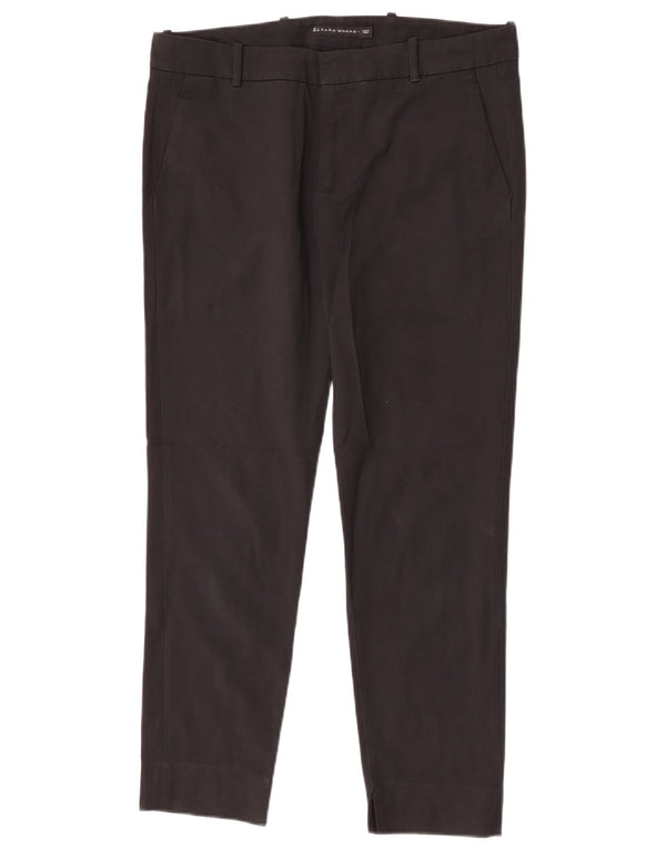 Zara Dame Slim Chino Bukser Large W30 L27 Sort Bomuld