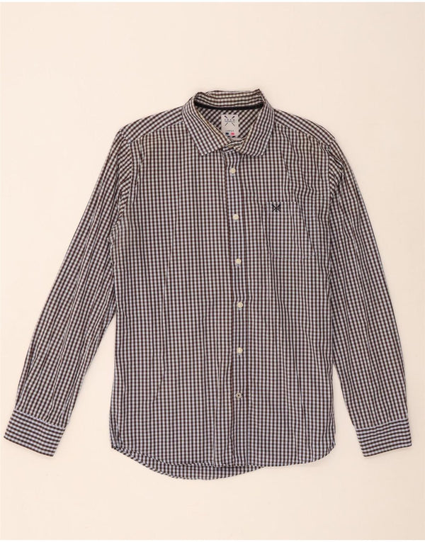 Crew Clothing Herre skræddersyet pasform Skjorte Stor brun Gingham Bomuld