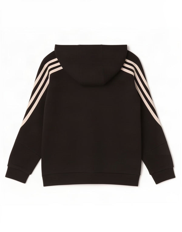 Adidas hættetrøje med lynlås til drenge 9-10 år sort bomuld