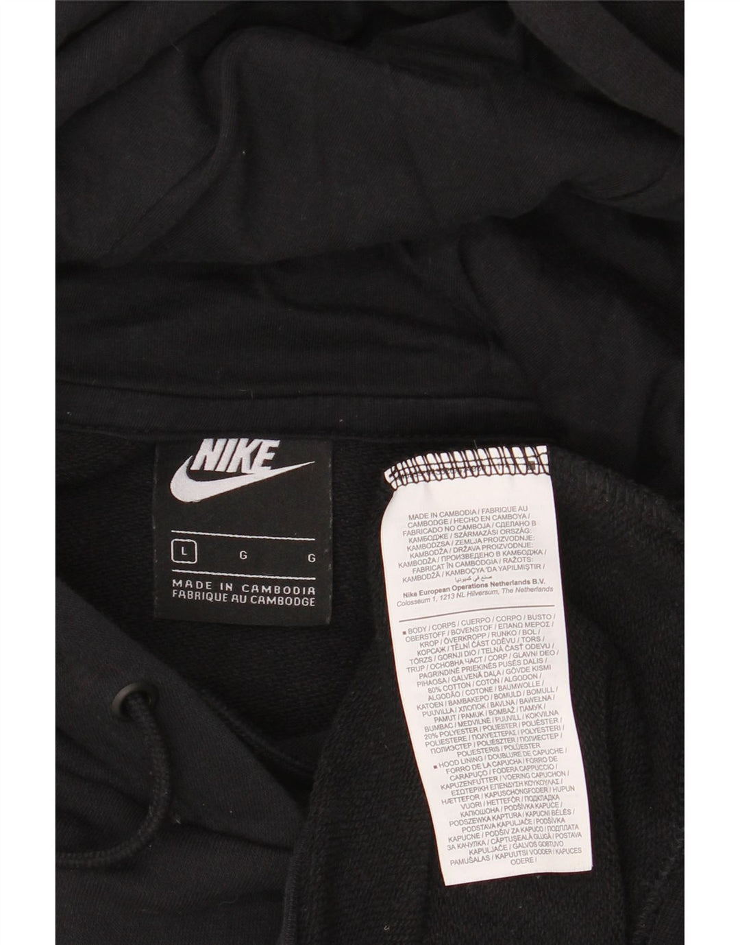 Nike grafisk hættetrøje til mænd, stor sort bomuld