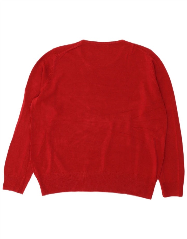 Marks & Spencer Herre Boat Neck Jumper Sweater Large Red