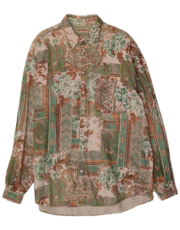 DEVERGO Herreskjorte XL Flerfarvet Patchwork Bomuld