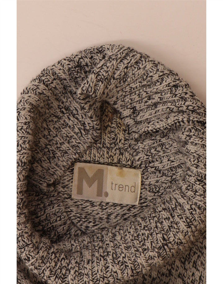 VINTAGE Herre rullehals sweater 2XL Grå Fair Isle Akryl