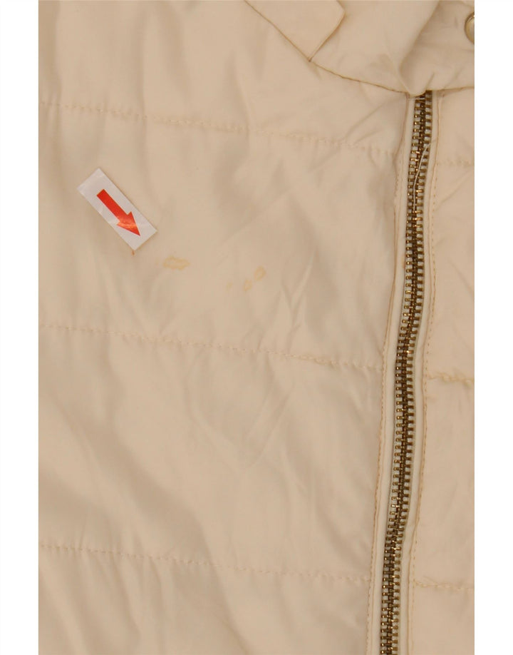 Zara Dame Oversized Polstret Jakke UK 10 Small White Polyester