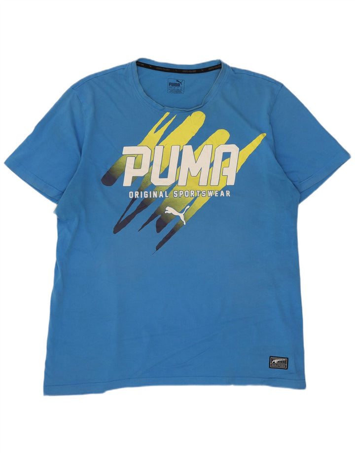 Puma Herre Grafisk T-Shirt Top 2XL Blå