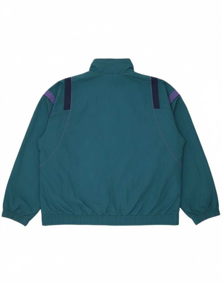 Vintage Herre Loose Fit træningsdragt Topjakke Stor Blå Colourblock