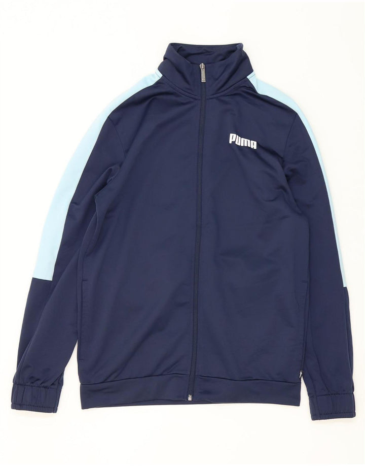 Puma træningsdragt til mænd, topjakke, lille marineblå colourblock polyester