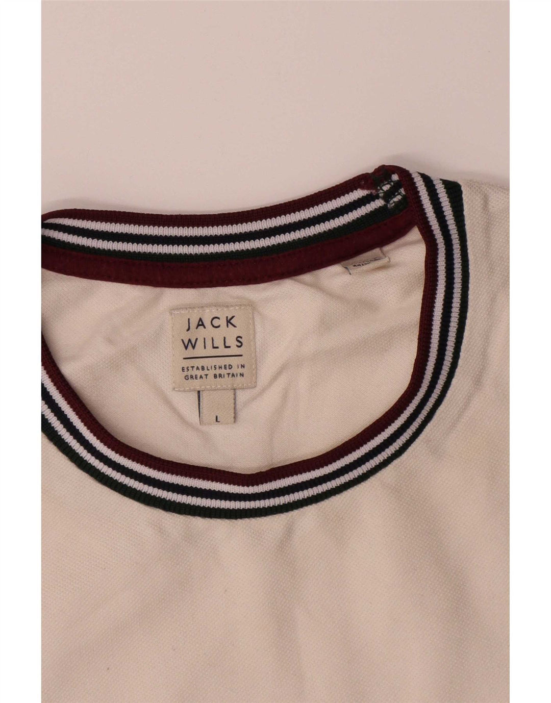 Jack Wills Herre T-Shirt Top Stor Hvid Bomuld