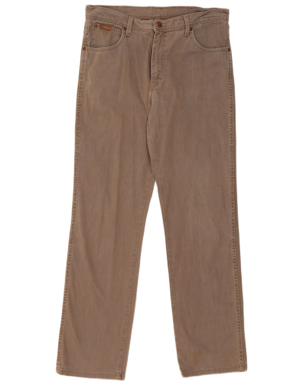 Wrangler Straight Casual bukser til mænd W34 L32 brun bomuld
