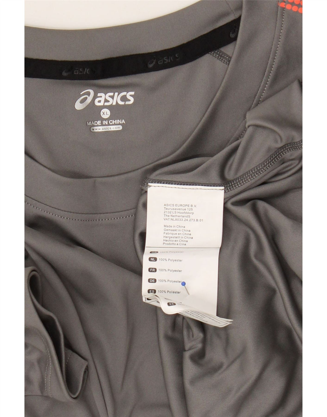 Asics Herre T-Shirt Top XL Grå Geometrisk Polyester