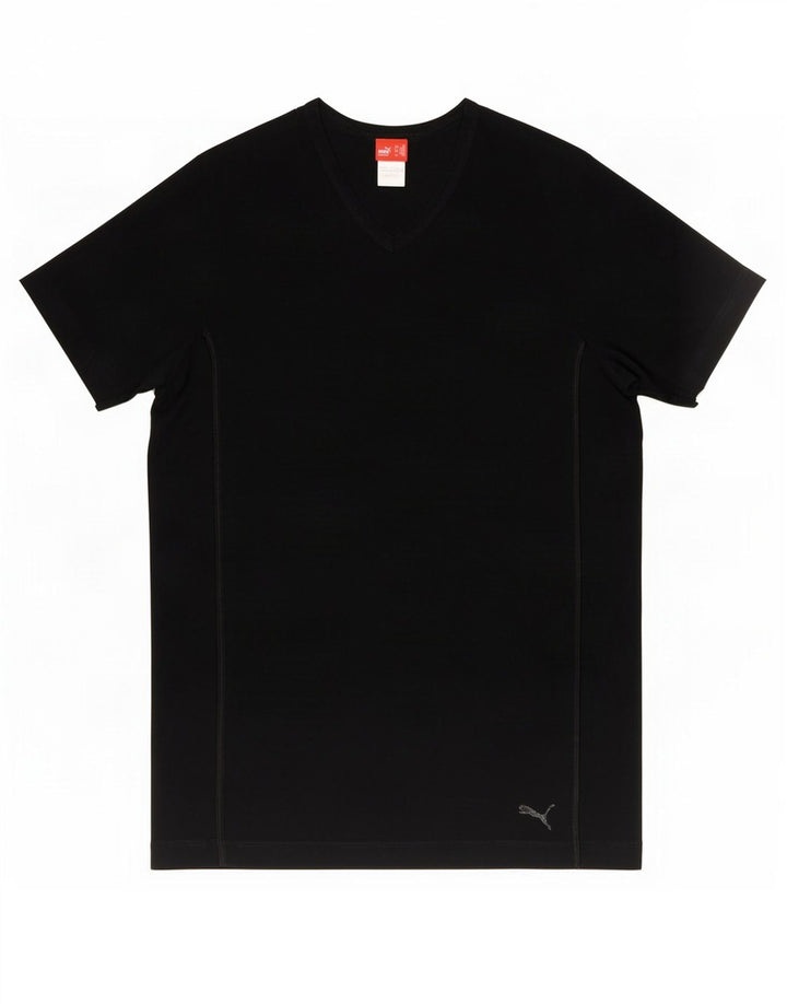 Puma Herre T-Shirt Top Medium Sort Bomuld