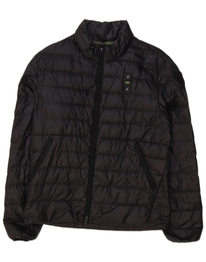 Blauer Polstret Herrejakke UK 38 Medium Sort Polyester
