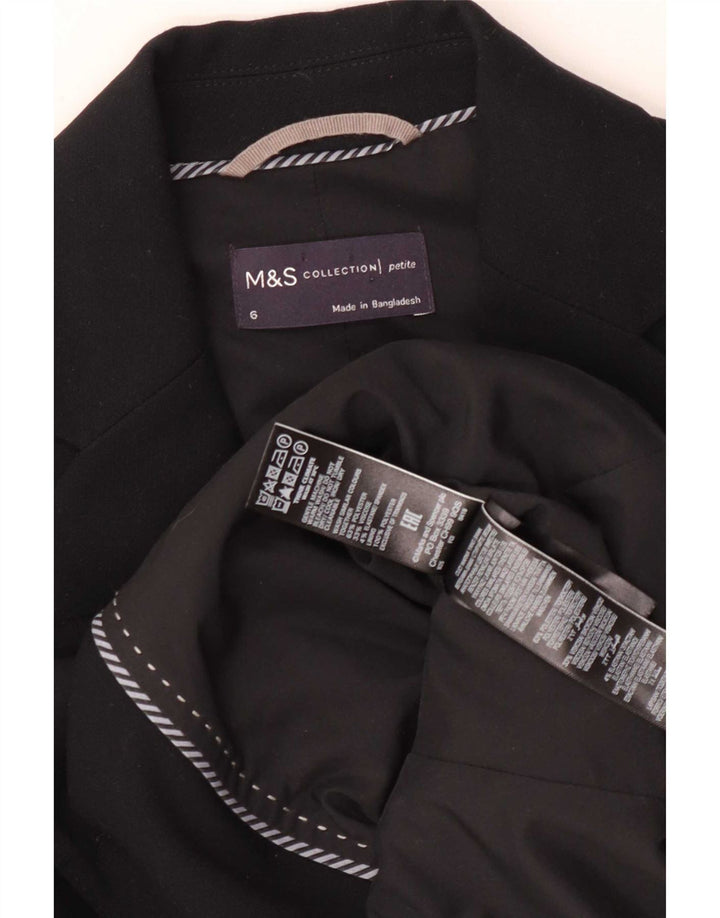Marks & Spencer Dame 2-knaps blazerjakke UK 6 XS Sort Polyester