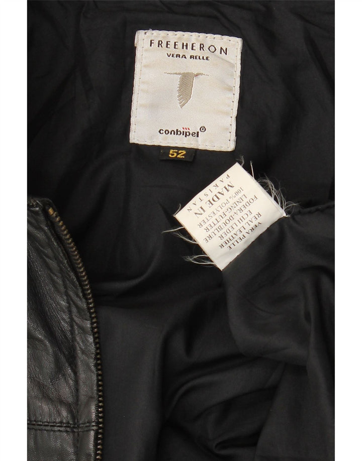 Conbipel Herre Læderjakke IT 52 Stor Sort Læder