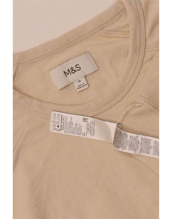 Marks & Spencer Herre Sweatshirt Jumper XL Beige Bomuld