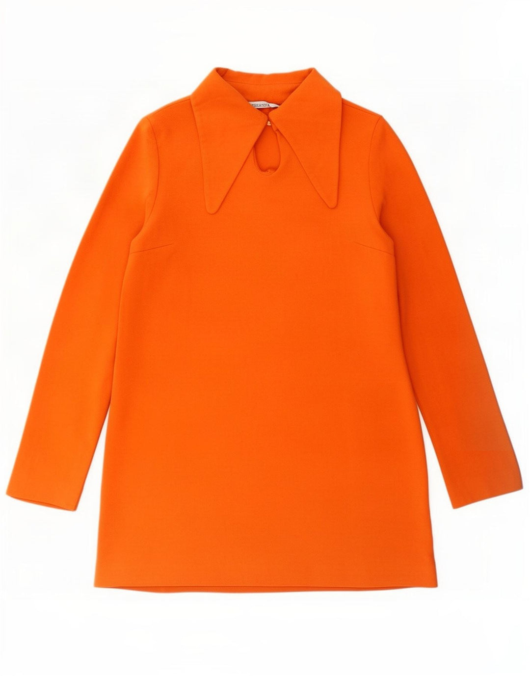 Zara Langærmet Polokjole til kvinder UK 12 Medium Orange Polyester
