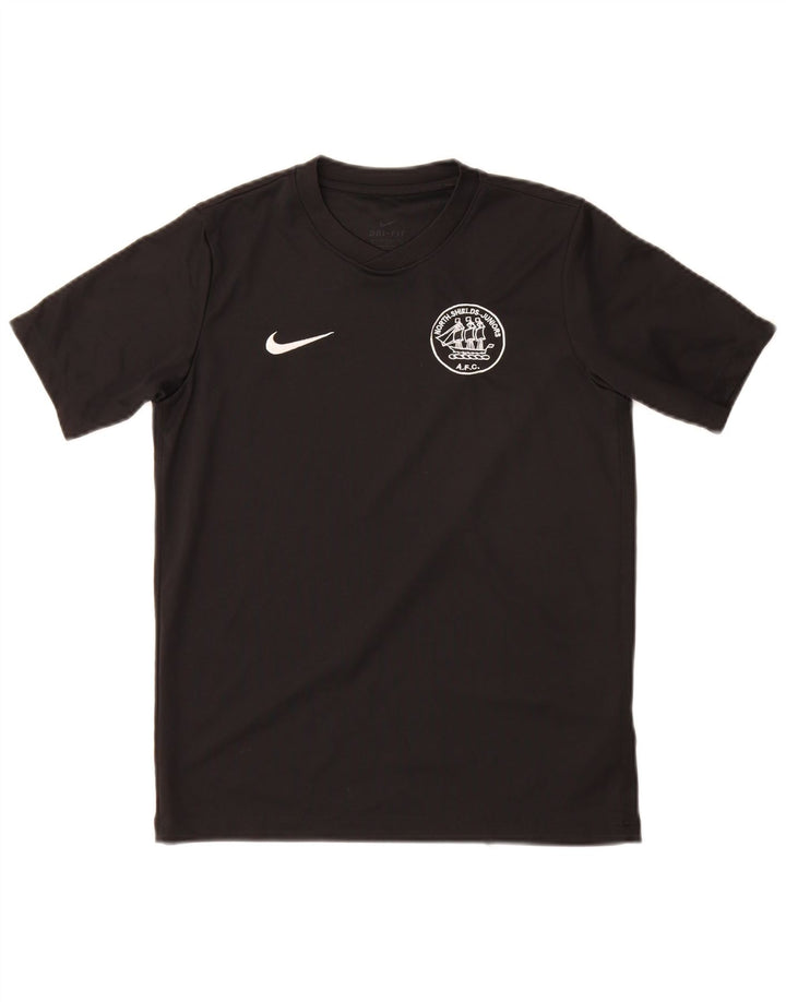 Nike drenge Dri Fit grafisk T-shirt top 12-13 år stor sort polyester
